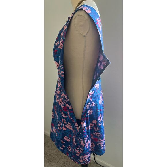 Armani Exchange Multicolor Art Sleeveless V-Neck Lined Stretch MIDI Dress Sz 14 - Picture 7 of 10